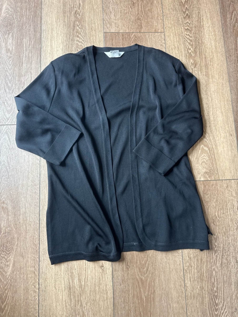 Misook Black Open-Front Women's Sweater Cardigan